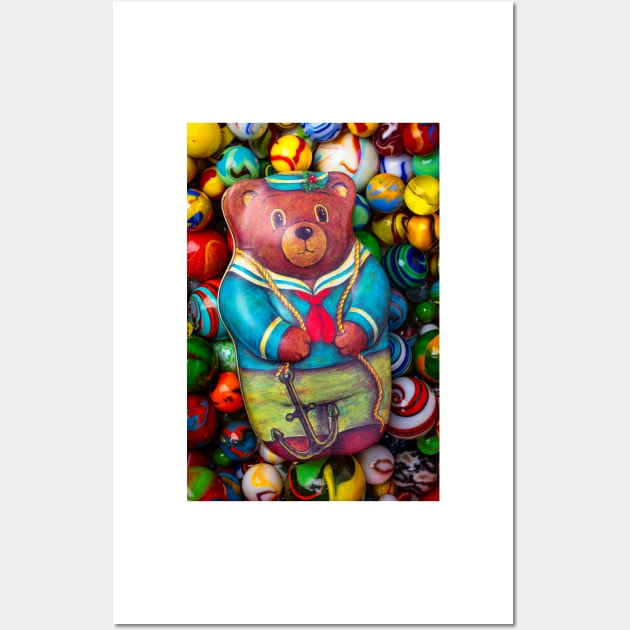 Bear Tin With Colorful Marbles Wall Art by photogarry